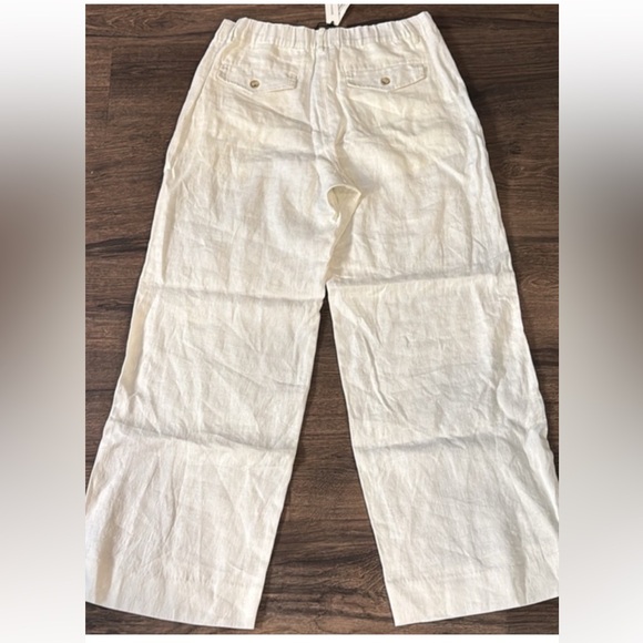 NWT! Banana Republic Cream White The Everyday Wide-Leg Linen Pant -713516 🩷 - Picture 5 of 5